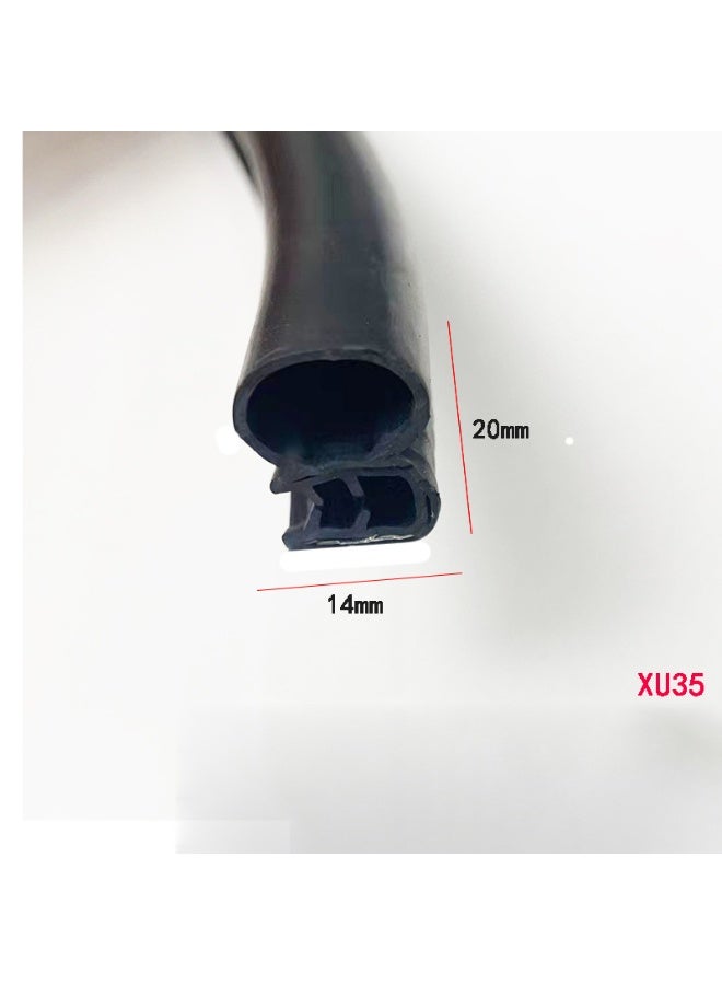 XMHF Car Sealed Rubber Door Protector, Door Rubber Real Protective Cover Car Door Rubber Seal Strip, 4 Pack, Black, 1M - Image 2